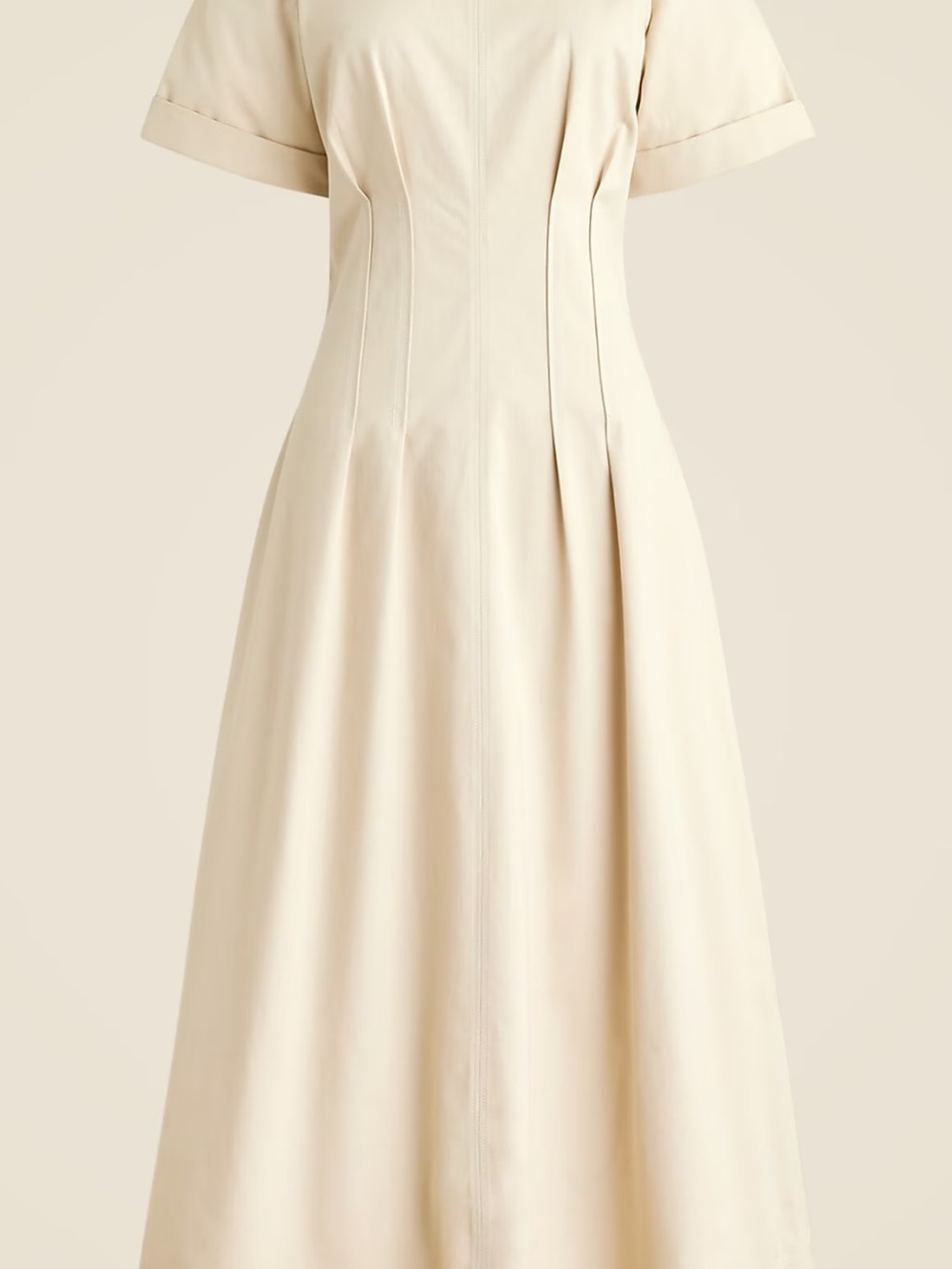 J. Crew Cream Maxi A-Line Short Sleeve Dress